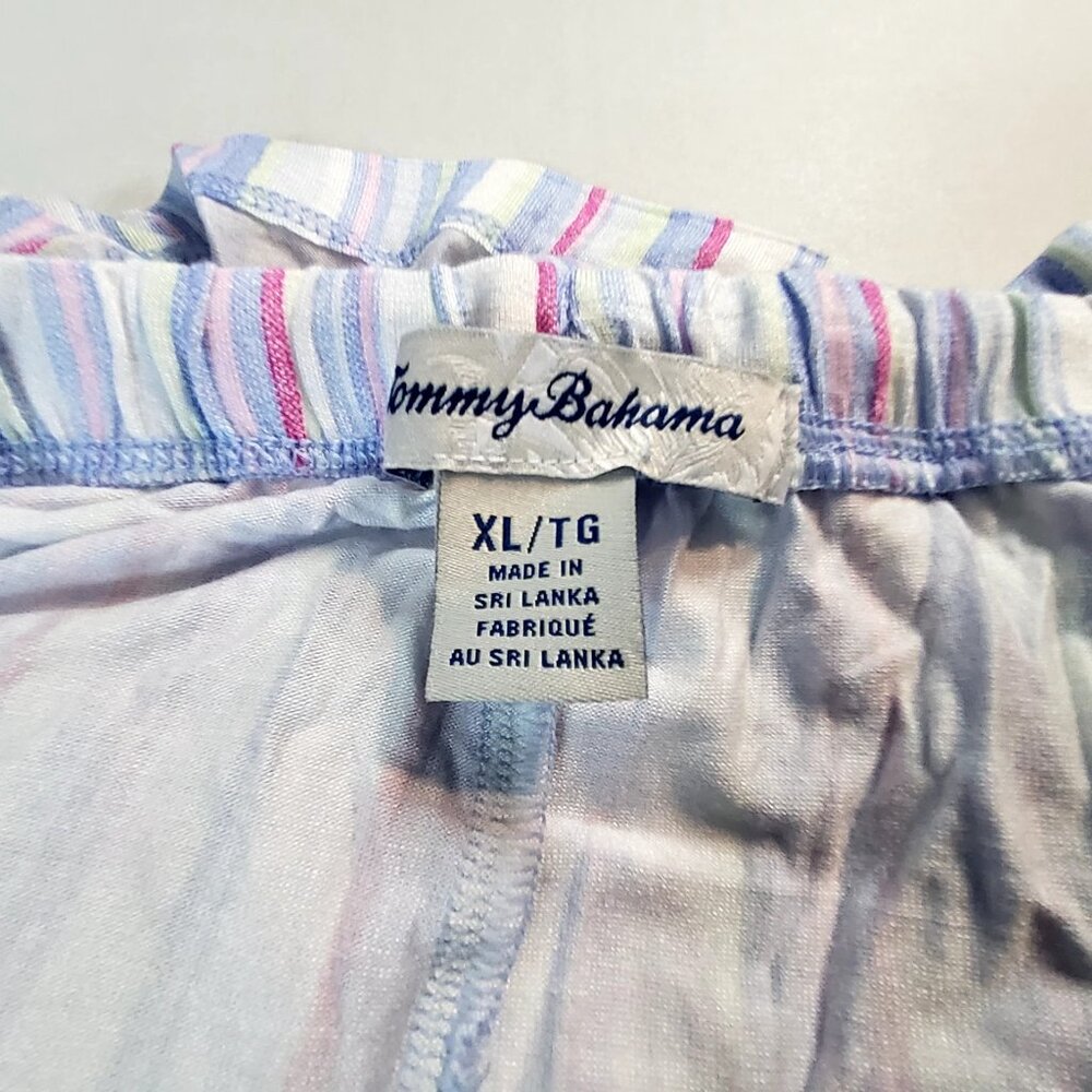 Tommy Bahama Womens Size XL Short Sleeve Cotton Pajama Set Striped Blue/Pink - Picture 13 of 16